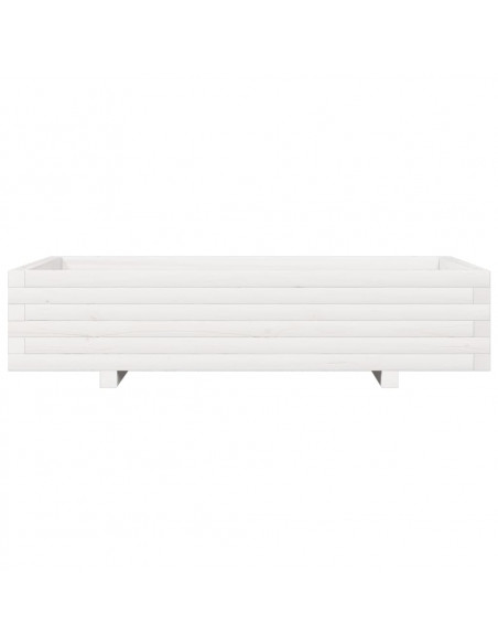 Fioriera da Giardino Bianca 110x60x26, 5cm Massello di Pino