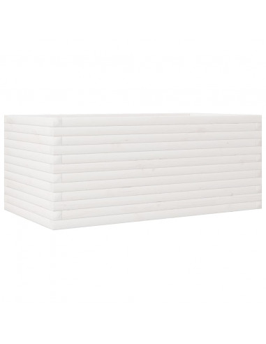 Fioriera da Giardino Bianca 110x60x46 cm Legno Massello di Pino