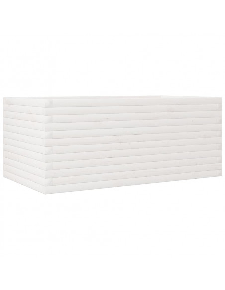 Fioriera da Giardino Bianca 110x60x46 cm Legno Massello di Pino