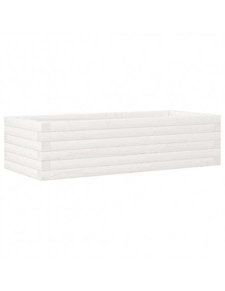 Fioriera da Giardino Bianca 90x40x23 cm Legno Massello di Pino