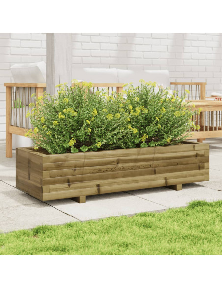 Fioriera da Giardino 110x40x26,5 cm in Legno di Pino Impregnato
