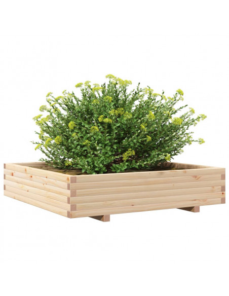 Fioriera da Giardino 110x110x26,5 cm in Legno Massello di Pino