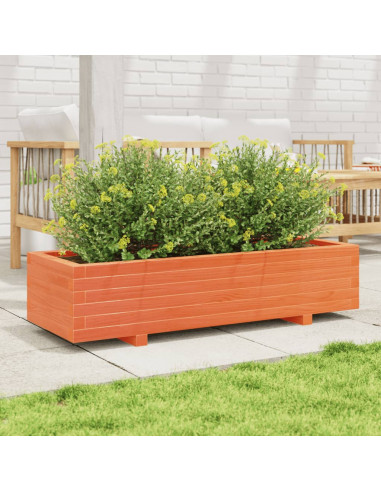 Fioriera Giardino Marrone Cera 110x40x26,5 cm in Legno di Pino