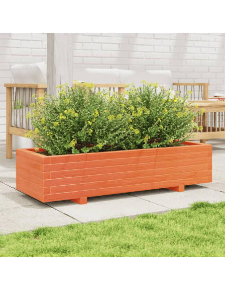 Fioriera Giardino Marrone Cera 110x40x26,5 cm in Legno di Pino
