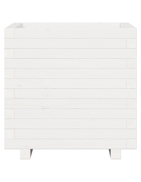 Fioriera da Giardino Bianca 50x50x49,5cm Legno Massello di Pino