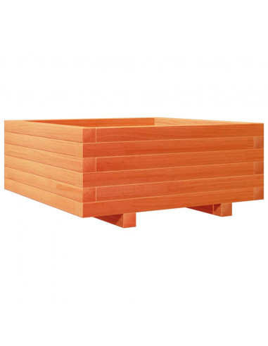 Fioriera Giardino Marrone Cera 60x60x26,5cm Legno Massello Pino