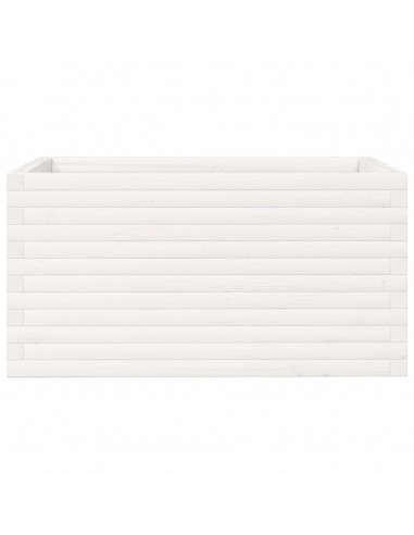 Fioriera da Giardino Bianca 90x60x45,5cm Legno Massello di Pino