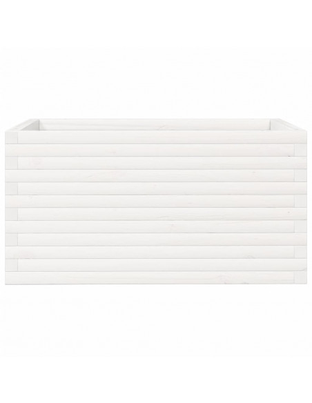 Fioriera da Giardino Bianca 90x60x45,5cm Legno Massello di Pino
