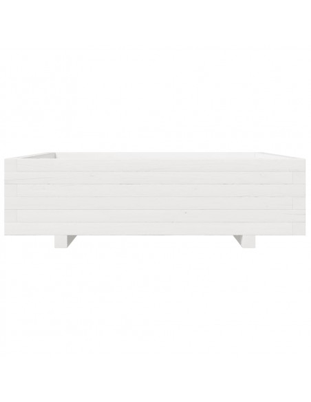 Fioriera da Giardino Bianca 90x90x26,5cm Legno Massello di Pino