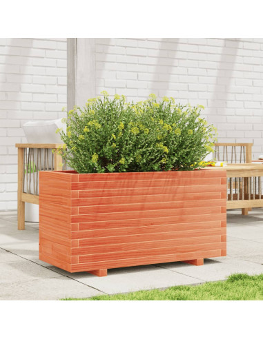 Fioriera Giardino Marrone Cera 90x40x49,5cm Legno Massello Pino