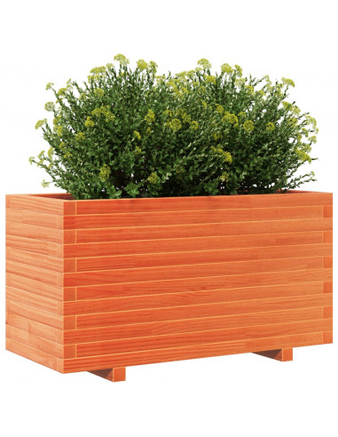 Fioriera Giardino Marrone Cera 90x40x49,5cm Legno Massello Pino