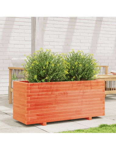 Fioriera Giardino Marrone Cera 110x40x49,5 Legno Massello Pino