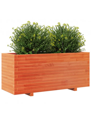 Fioriera Giardino Marrone Cera 110x40x49,5 Legno Massello Pino