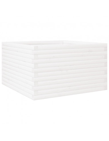 Fioriera da Giardino Bianca 80x80x46 cm Legno Massello di Pino