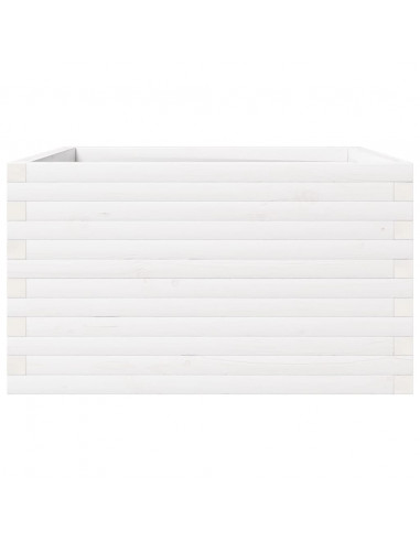 Fioriera da Giardino Bianca 80x80x46 cm Legno Massello di Pino