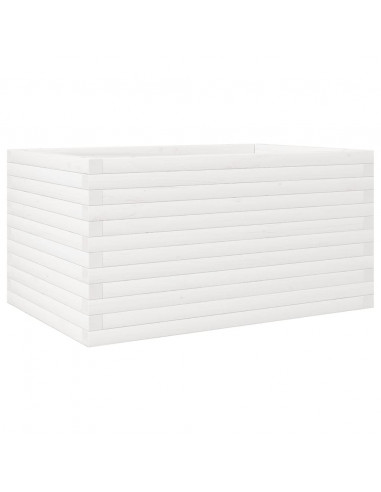 Fioriera da Giardino Bianca 90x60x46 cm Legno Massello di Pino