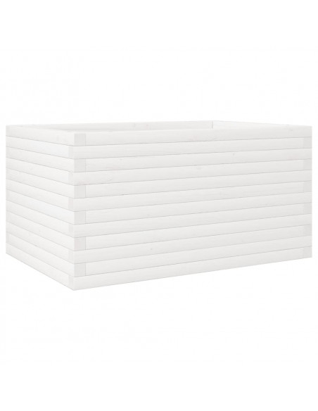 Fioriera da Giardino Bianca 90x60x46 cm Legno Massello di Pino