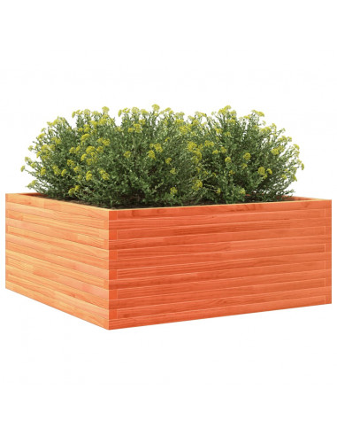 Fioriera Giardino Marrone Cera 110x110x46cm Legno Massello Pino