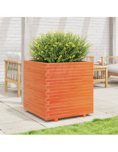 Fioriera Giardino Marrone Cera 70x70x72,5cm Legno Massello Pino