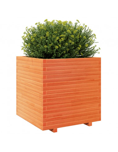 Fioriera Giardino Marrone Cera 70x70x72,5cm Legno Massello Pino