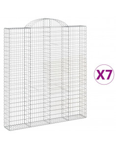 Cesti Gabbioni ad Arco 7 pz 200x30x220/240 cm Ferro Zincato 2