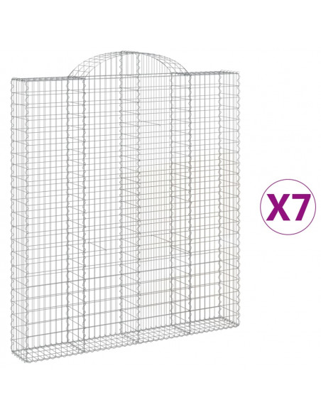 Cesti Gabbioni ad Arco 7 pz 200x30x220/240 cm Ferro Zincato
