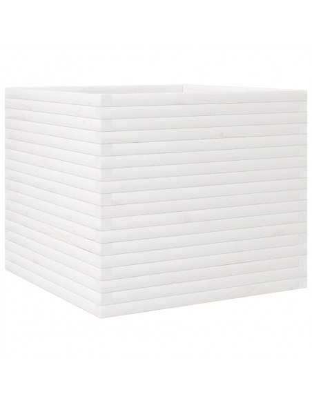 Fioriera da Giardino Bianca 80x80x68,5cm Legno Massello di Pino
