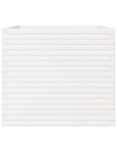 Fioriera da Giardino Bianca 80x80x68,5cm Legno Massello di Pino