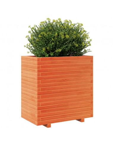 Fioriera Giardino Marrone Cera 70x40x72,5cm Legno Massello Pino