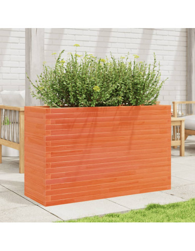 Fioriera Giardino Marrone Cera 110x40x68,5 Legno Massello Pino