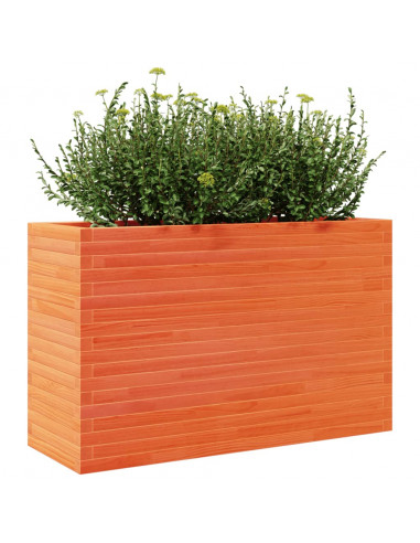 Fioriera Giardino Marrone Cera 110x40x68,5 Legno Massello Pino