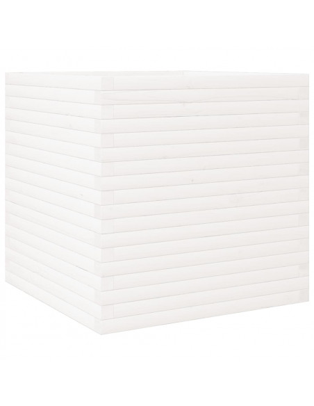 Fioriera da Giardino Bianca 70x70x68,5cm Legno Massello di Pino