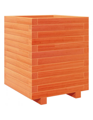Fioriera Giardino Marrone Cera 40x40x49,5cm Legno Massello Pino