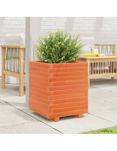 Fioriera Giardino Marrone Cera 40x40x49,5cm Legno Massello Pino