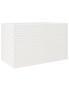 Fioriera da Giardino Bianca 110x60x68,5 cm Legno Massello Pino 2