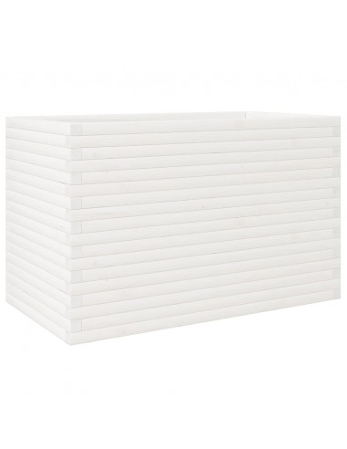 Fioriera da Giardino Bianca 110x60x68,5 cm Legno Massello Pino