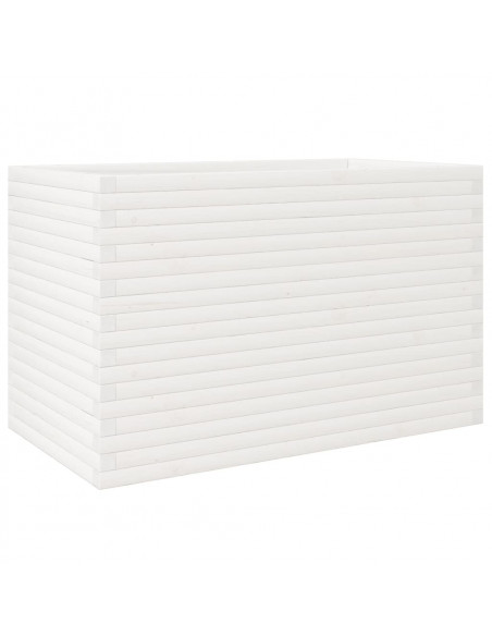 Fioriera da Giardino Bianca 110x60x68,5 cm Legno Massello Pino