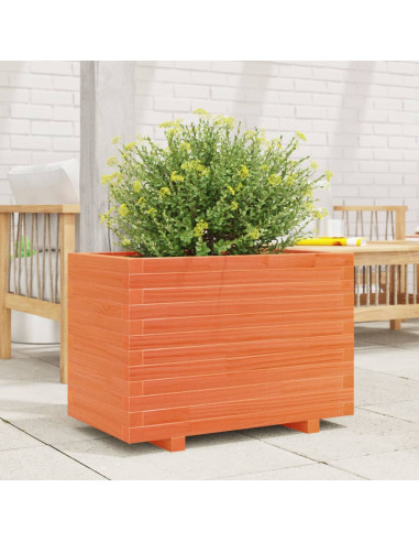 Fioriera Giardino Marrone Cera 70x40x49,5cm Legno Massello Pino