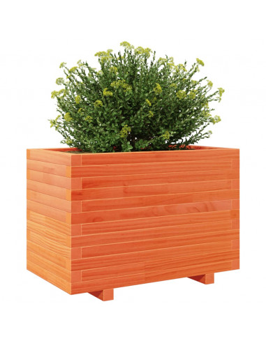 Fioriera Giardino Marrone Cera 70x40x49,5cm Legno Massello Pino