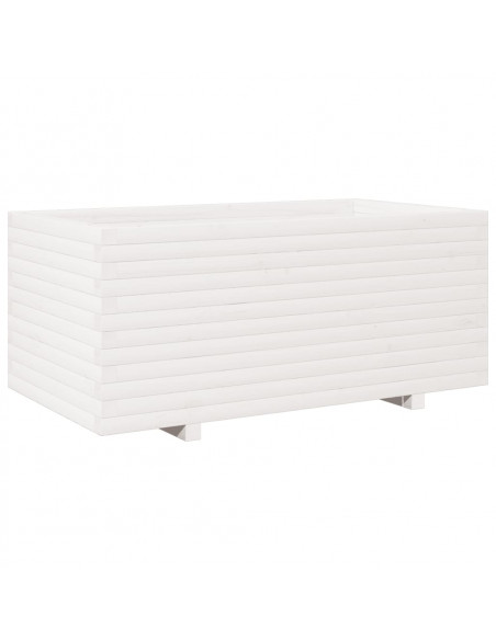 Fioriera da Giardino Bianca 110x60x49,5 cm Legno Massello Pino