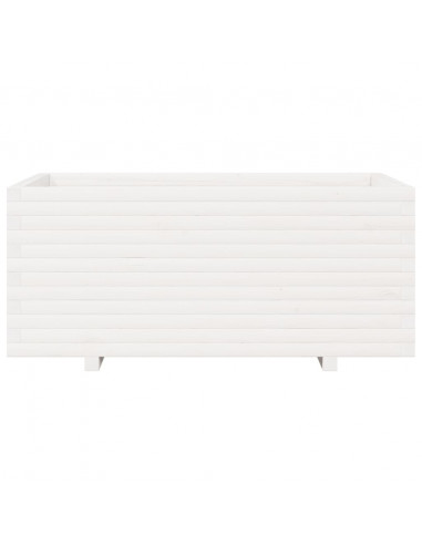 Fioriera da Giardino Bianca 110x60x49,5 cm Legno Massello Pino