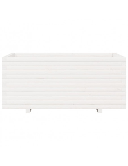 Fioriera da Giardino Bianca 110x60x49,5 cm Legno Massello Pino
