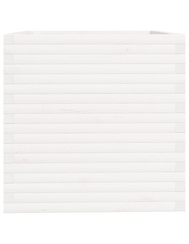 Fioriera da Giardino Bianca 70x70x72,5cm Legno Massello di Pino