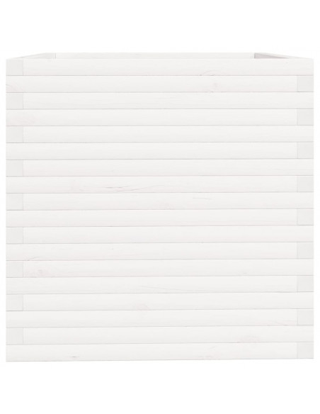 Fioriera da Giardino Bianca 70x70x72,5cm Legno Massello di Pino