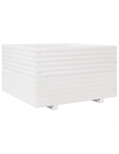 Fioriera da Giardino Bianca 80x80x49,5cm Legno Massello di Pino 2