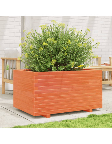 Fioriera Giardino Marrone Cera 90x60x49,5cm Legno Massello Pino