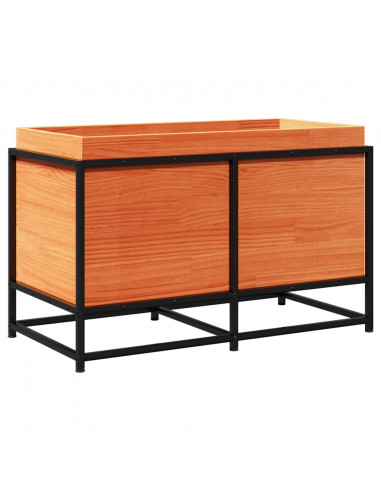 Fioriera Giardino Marrone Cera 80x40x50 cm Legno Massello Pino