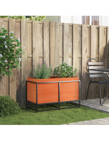 Fioriera Giardino Marrone Cera 80x40x50 cm Legno Massello Pino