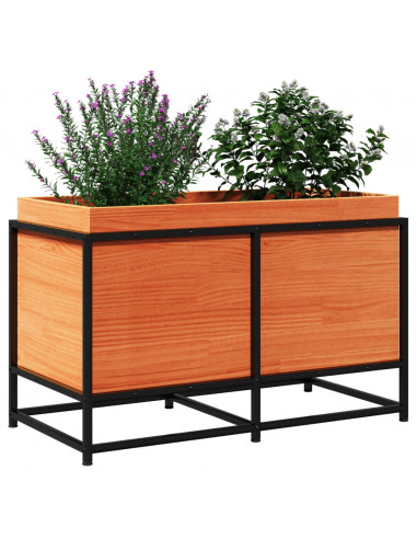 Fioriera Giardino Marrone Cera 80x40x50 cm Legno Massello Pino