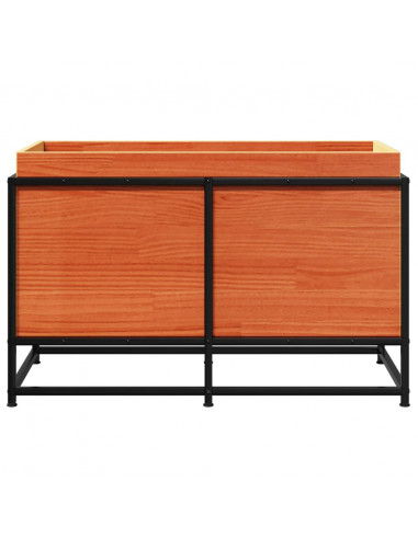 Fioriera Giardino Marrone Cera 80x40x50 cm Legno Massello Pino